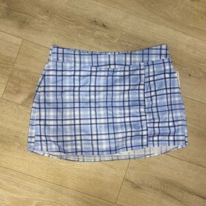 Plaid Blue Mini Skirt - Women's